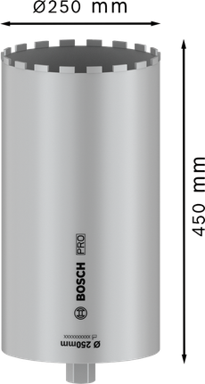 Bosch PRO serdes griezējs slapjajai apstrādei, 250 mm diametrs, 450 mm garums.