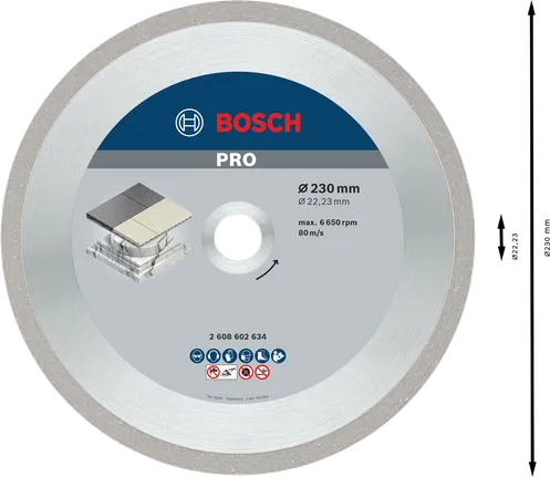 Bosch PRO keramikas dimanta disks 230 mm flīžu griešanai.