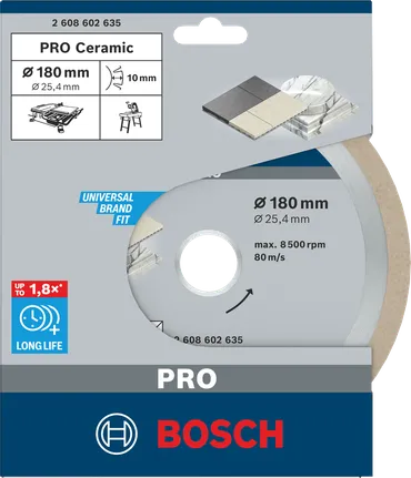 Bosch PRO keramikas dimanta disks 180 × 25,4 mm.