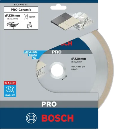 Bosch PRO keramikas dimanta disks 230 × 25,4 mm.