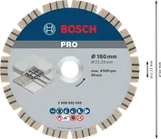 Bosch PRO betona dimanta disks, 180 mm segmentēts asmens.