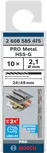Bosch PRO Metal HSS-G spirālveida urbis 2,1 mm iepakojumā.