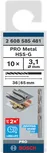 Bosch PRO Metal HSS-G spirālveida urbis 3,1 mm, 10 gabalu iepakojumā.