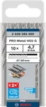 Bosch PRO Metal HSS-G 4,7 mm urbju uzgaļi, 10 gab. iepakojumā.