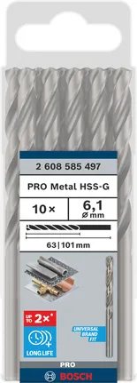 Bosch PRO Metal HSS-G spirālurbju komplekts 6,1 mm.