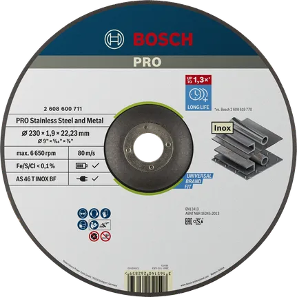 Bosch PRO nerūsējošā tērauda griešanas disks metālam, 230 mm.