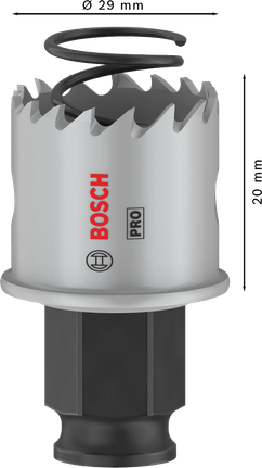 Bosch PRO lokšņu metāla PC Plus caurumzāģis, 29 mm diametrs.
