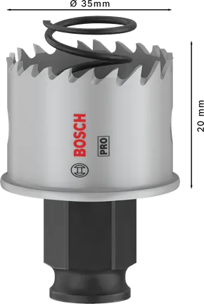 Bosch PRO lokšņu metāla PC Plus caurumzāģis 35 mm metāla griešanai.