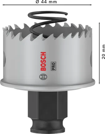 Bosch PRO lokšņu metāla PC Plus caurumzāģis ar 44 mm diametru.
