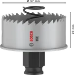 Bosch PRO lokšņu metāla PC Plus caurumzāģis, 57 mm diametrs.