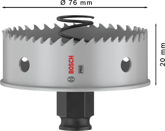 Bosch PRO lokšņu metāla PC Plus caurumzāģis 76 mm metālam.