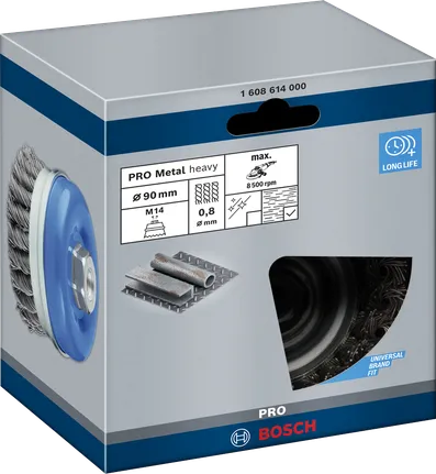 Bosch PRO Metal bieza kausveida birste 90 × 0,8 mm.