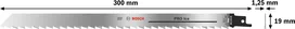 Bosch PRO Ice S1211K virzuļzāģa asmens, 300 mm.