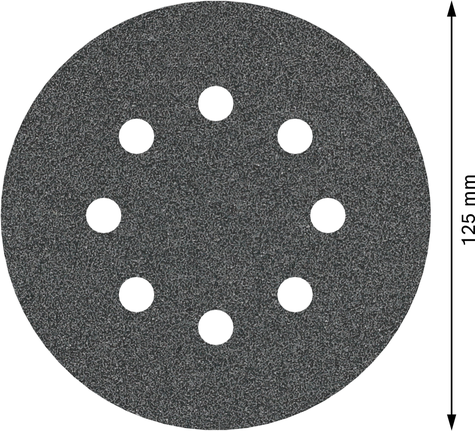 Bosch PRO F355 slīpēšanas disks 125 mm G80 ar 8 caurumiem.