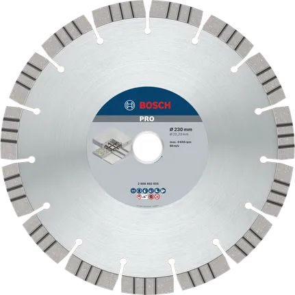 Bosch PRO betona dimanta disks, 230 mm griešanai.