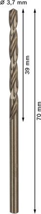 Bosch PRO HSS-Co spirālveida urbis 3,7 mm nerūsējošajam tēraudam.