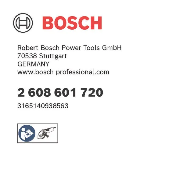Bosch logo, Postal address, Electronic address, Safety icons