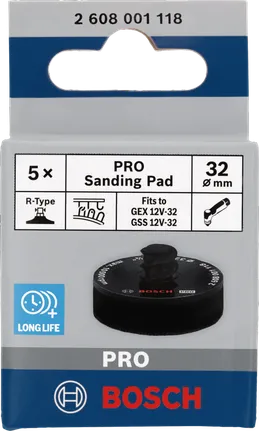 Bosch PRO slīpēšanas paliktnis 32 mm, vidēja izmēra, ar āķi un cilpu.