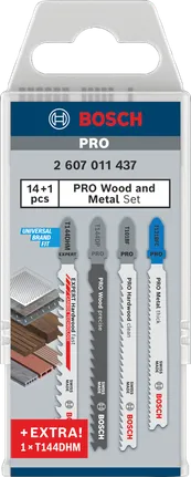 Bosch PRO Wood and Metal komplekts, 15 figūrzāģa asmeņi.