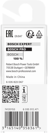 Bosch PRO frēzes taisnais uzgalis ar divām rievām, 14 mm diametrā.