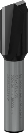 Bosch PRO frēzes taisnais uzgalis ar divām rievām, 12 mm diametrs.
