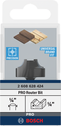 Bosch PRO frēze Ovolo 1/4 collas kāts kokam.