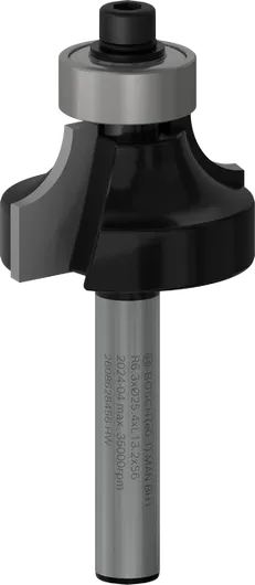Bosch PRO frēzes noapaļošanas uzgalis R 6,3 gludām malām.