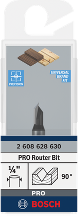 Bosch PRO V-veida rievas frēze 90° 1/4 collas.