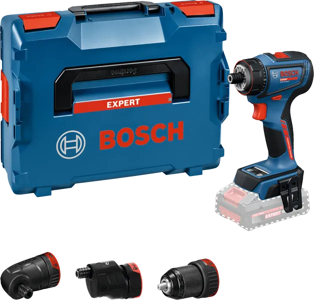 Bosch EXSR18V-90FC urbjmašīnas komplekts ar daudzgalvu stiprinājumiem.