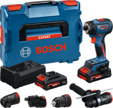 Bosch EXSR18V-90FC akumulatora urbjmašīnas komplekts ar piederumiem.