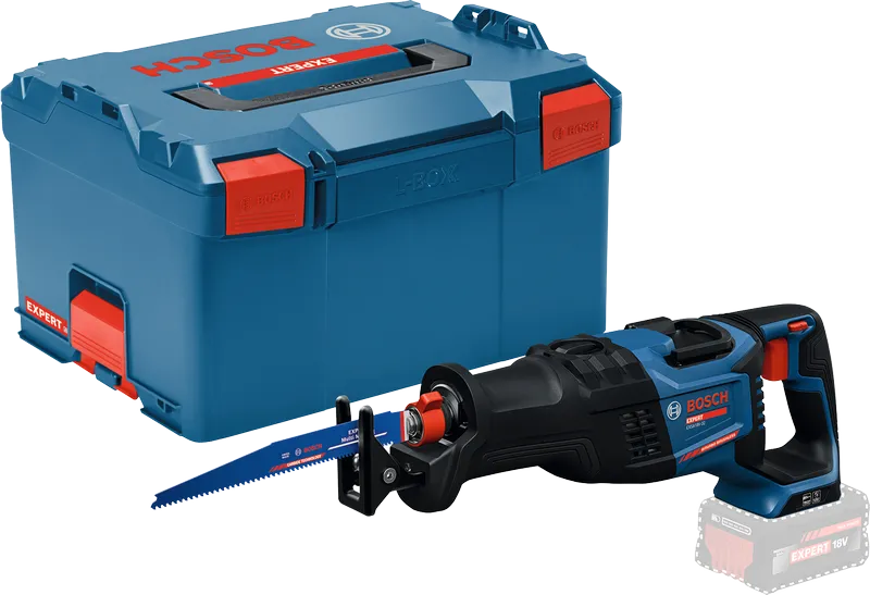 Bosch akumulatora virzuļzāģis ar L-Boxx koferi.