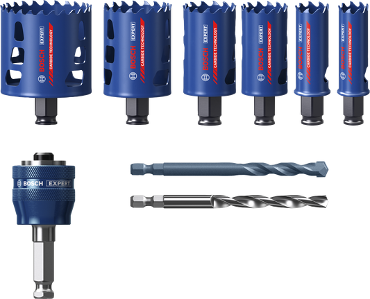 Bosch Expert Multi Material Power Change Plus caurumzāģu komplekts.