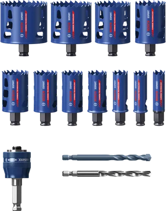 Bosch EXPERT daudzfunkcionālo materiālu caurumzāģu komplekts, 14 daļas.