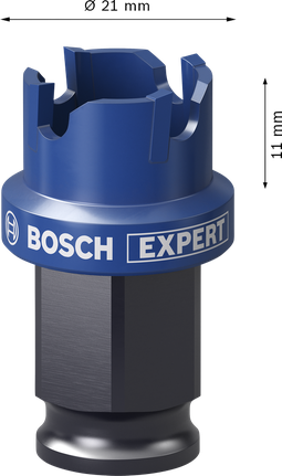 Bosch EXPERT lokšņu metāla Power Change Plus caurumzāģis, 21 mm.
