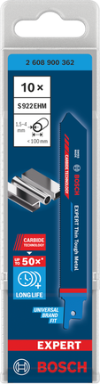 Bosch EXPERT Thin Tough Metal S 922 EHM zāģa asmeņi, 10 gab. iepakojumā.