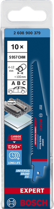 Bosch EXPERT Vehicle Rescue S 957 CHM karbīda virzuļzāģa asmeņi, 10 gab. iepakojumā.