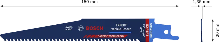 Bosch EXPERT Vehicle Rescue S 957 CHM virzuļzāģa asmens, 150 mm.