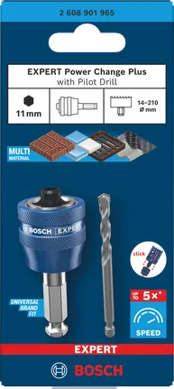 Bosch EXPERT Power Change Plus centrurbja komplekts dažādiem materiāliem.