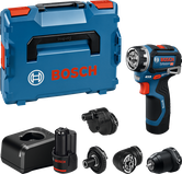 Bosch GSR 12V-32 FC akumulatora urbjmašīnas komplekts ar stiprinājumiem.