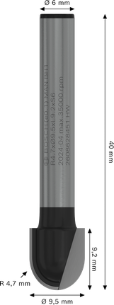 Bosch PRO frēzes uzgaļa serdeņa kaste R 4,7 kāts 6 mm.