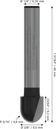 Bosch PRO frēzes uzgaļa serdes kaste R 3/16 collas 1/4 collas kāts.