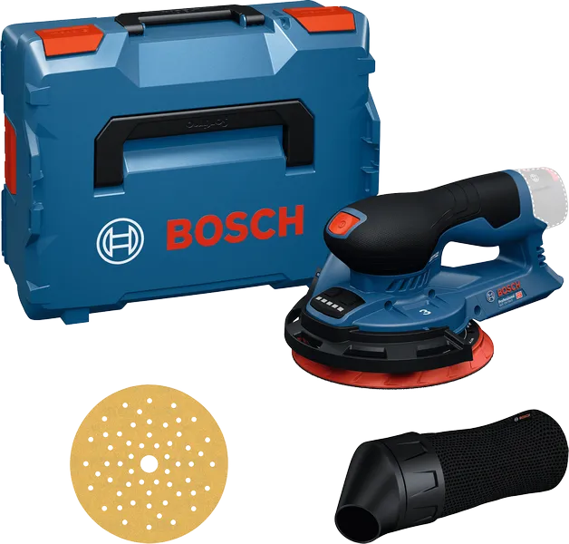 Bosch GEX 12V-150 akumulatora ekscentra slīpmašīnas komplekts.
