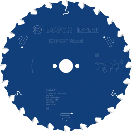 Bosch EXPERT Wood ripzāģa asmens 190 mm T24 koka griešanai.