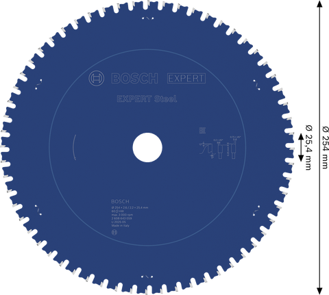 Bosch EXPERT tērauda ripzāģa asmens 254 mm T60.