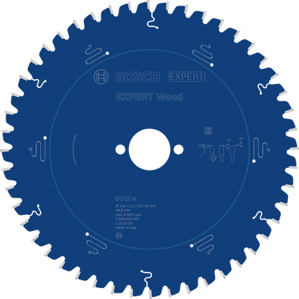 Bosch EXPERT Wood ripzāģa asmens 216 mm T48 koka griešanai.