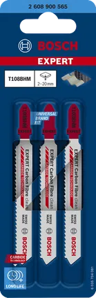 Bosch EXPERT Carbon Fibre Clean T108BHM figūrzāģa asmeņi, 3 gab. iepakojumā.