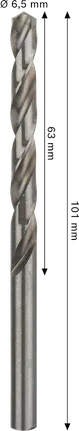 Bosch PRO Metal HSS-G 6,5 mm spirālveida urbis.
