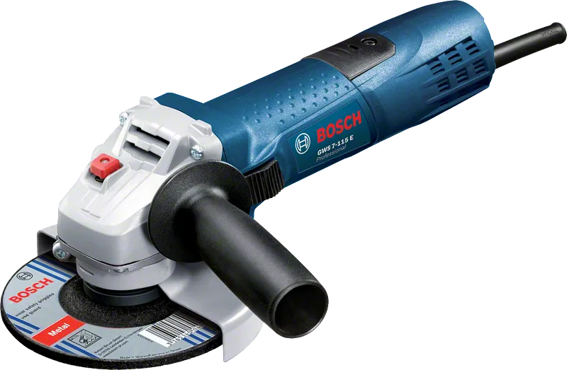 Bosch GWS 7-115 E leņķa slīpmašīna ar 115 mm disku.