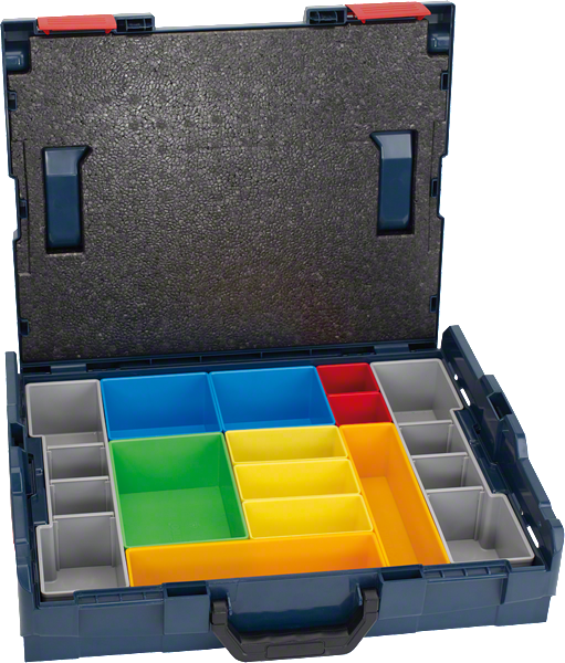 Bosch organizatora kaste ar krāsainiem, noņemamiem nodalījumiem.