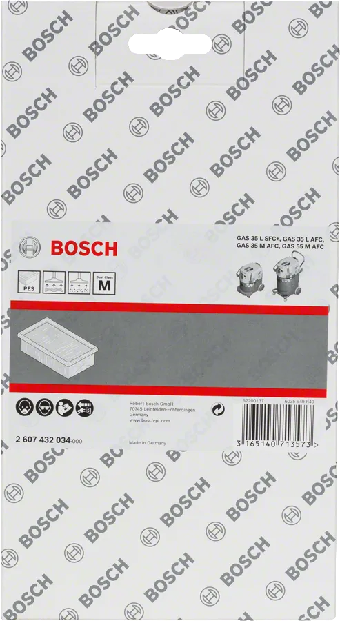 فلتر Bosch المصنوع من البوليستر ذو الطيات المسطحة لشفاط الغبار.